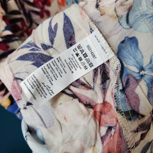 Avenue Womens Dress Size 22/24 Multicolor Feminine Floral V-Neck Short Sleeve - Picture 10 of 12